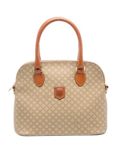 Pre-owned Celine Macadam Top Handle Bag Vintage In Neutral
