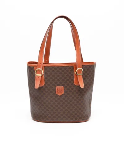 Celine Céline Macadam Tote Bag In Brown