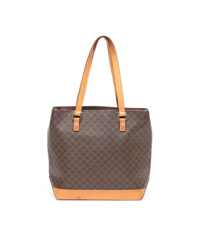 Celine Céline Macadam Tote Bag In Brown