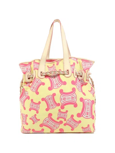 Pre-owned Celine Macadam Tote Bag In Yellow