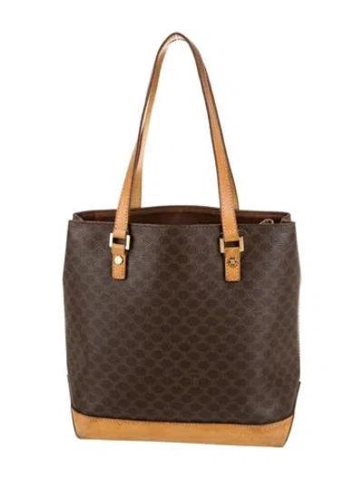 Pre-owned Celine Macadam Tote In Brown