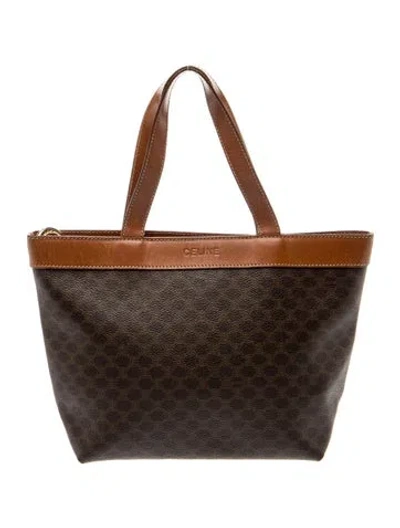 Pre-owned Celine Macadam Tote In Brown