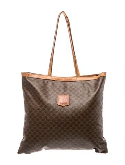 Pre-owned Celine Macadam Tote In Brown