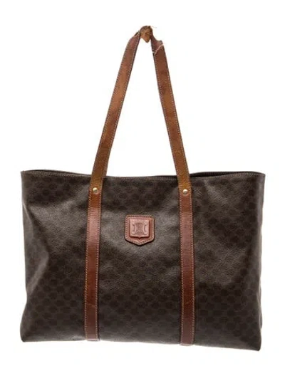 Pre-owned Celine Macadam Tote In Brown