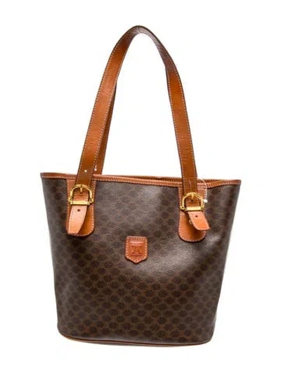 Pre-owned Celine Macadam Tote In Brown