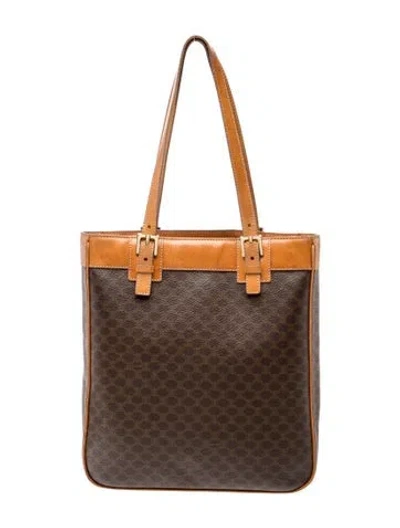 Pre-owned Celine Macadam Tote In Brown