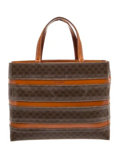 Pre-owned Celine Macadam Tote In Brown