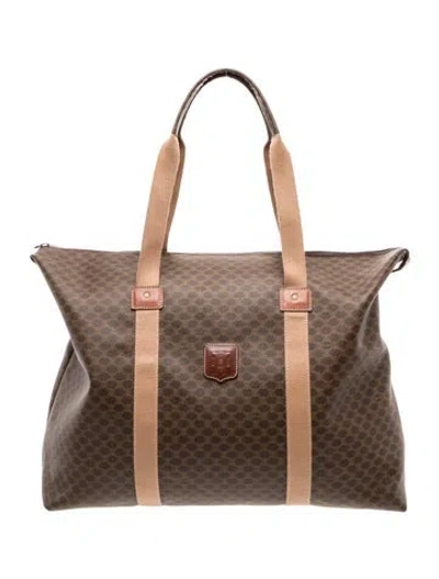 Pre-owned Celine Macadam Tote In Brown