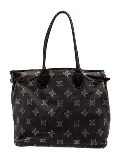 Pre-owned Celine Macadam Tote Large In Gray