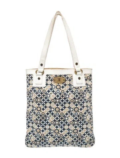 Pre-owned Celine Macadam Tote Vintage In Blue