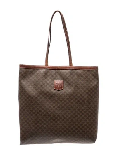 Pre-owned Celine Macadam Tote Vintage In Brown