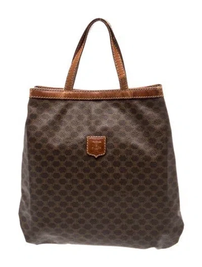 Pre-owned Celine Macadam Tote Vintage In Brown