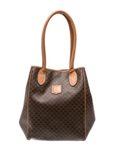 Pre-owned Celine Macadam Tote Vintage In Brown