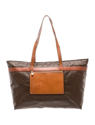 Pre-owned Celine Macadam Tote Vintage In Brown