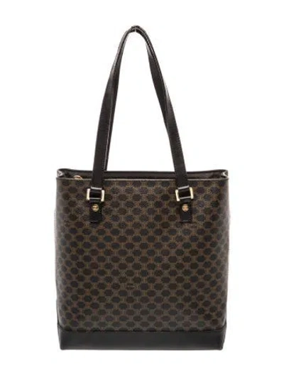 Pre-owned Celine Macadam Tote Vintage In Brown