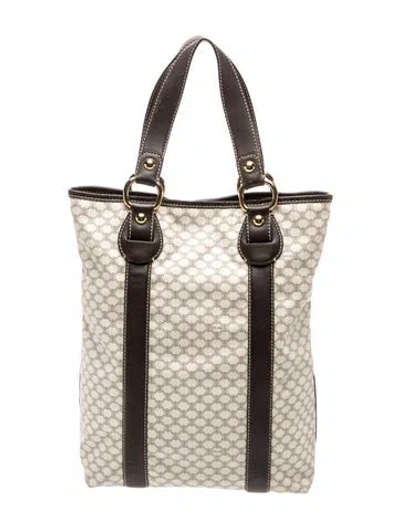 Pre-owned Celine Macadam Tote Vintage In Neutral