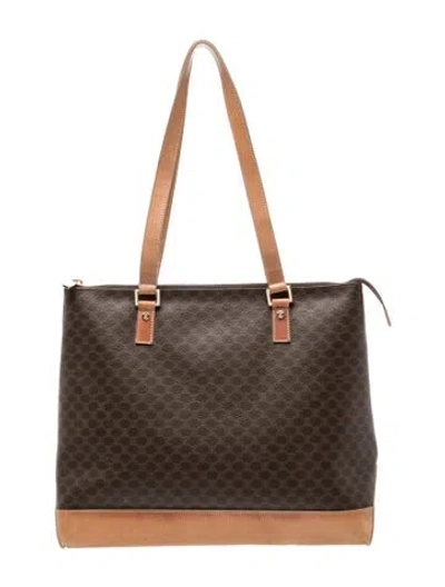 Pre-owned Celine Macadam Triomphe Medium In Brown