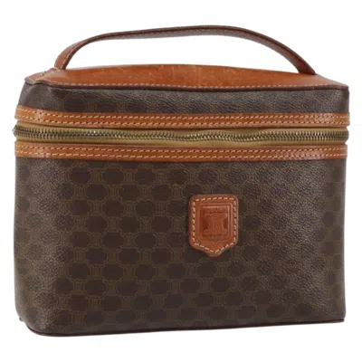 Pre-owned Celine Macadam Vanity Bag Canvas Brown Canvas Clutche & Pouche Bag ()