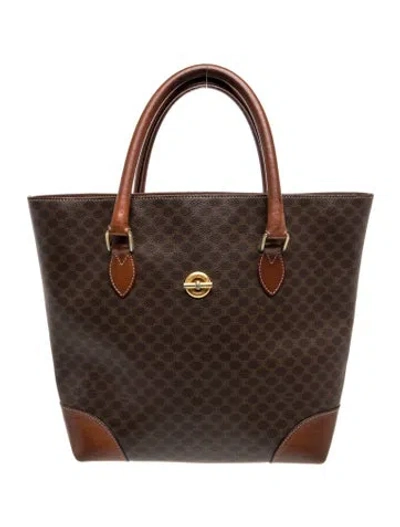 Pre-owned Celine Macadam Vintage Macadam Tote In Brown