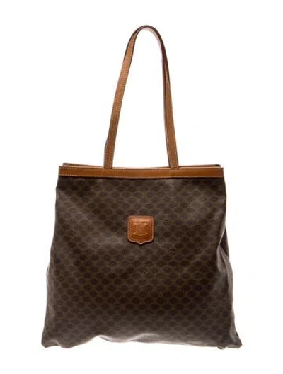 Pre-owned Celine Macadam Vintage Tote Bag Medium In Brown