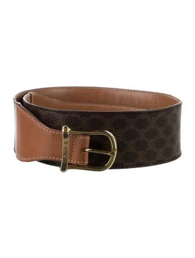 Pre-owned Celine Macadam Waist Belt In Brown