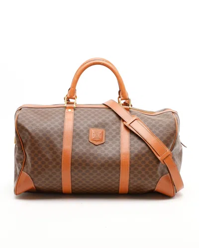 Celine Céline Macadam Weekend Bag In Brown