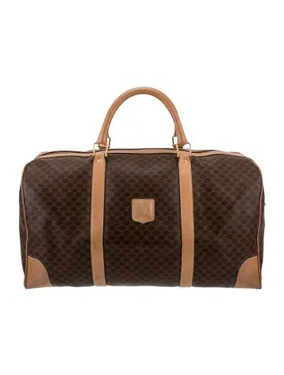 Pre-owned Celine Macadam Weekender Bag Vintage In Brown