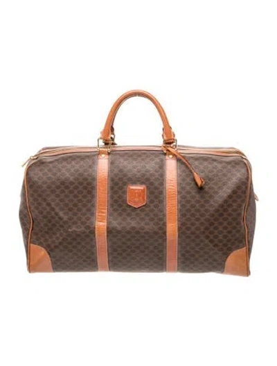 Pre-owned Celine Macadam Weekender Bag Vintage In Brown