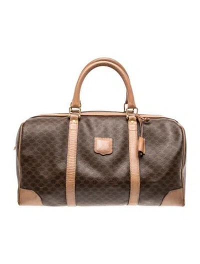 Pre-owned Celine Macadam Weekender Bag Vintage In Brown