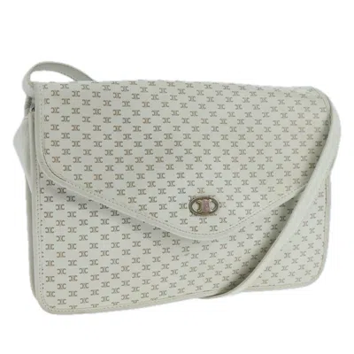 Pre-owned Celine Céline Macadam White Canvas Shoulder Bag ()