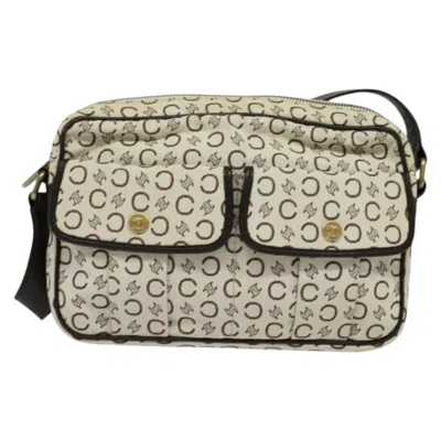 Pre-owned Celine Céline Macadam White Cotton Shoulder Bag ()