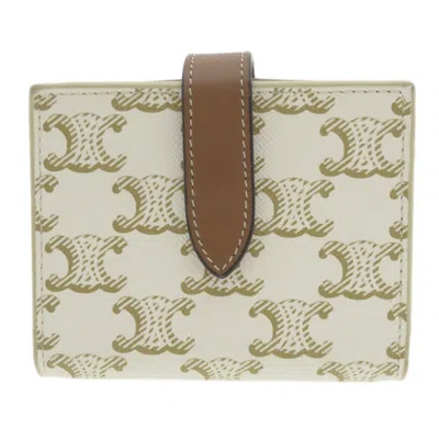 Pre-owned Celine Macadam White Leather Wallet (bi-fold) ()