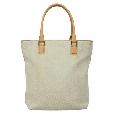 Pre-owned Celine Céline Macadam White Suede Tote Bag ()