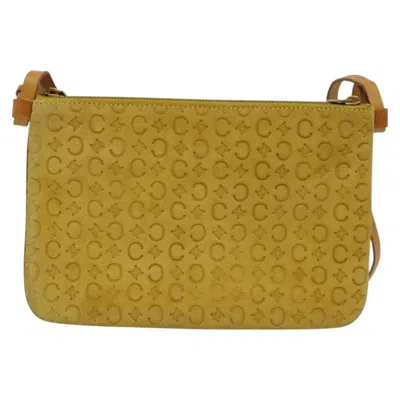 Pre-owned Celine Céline Macadam Yellow Suede Shoulder Bag ()