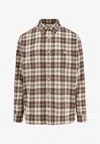Celine Madras Check Button Shirt In Multi