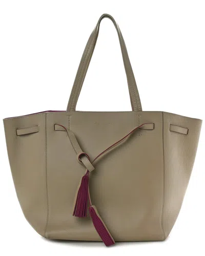Celine Magenta Calfskin Leather Smooth Small Tassel Cabas Phantom Dune  (authentic Pre-loved)