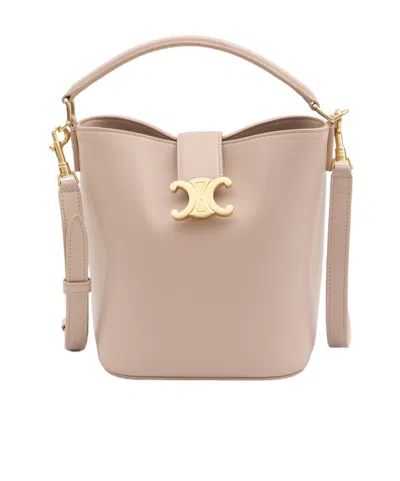 Celine Magnetic Buckle Shoulder Bag In Nude