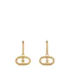 Celine Maillon Triomphe Gold Decorated Brass Earrings In Yellow