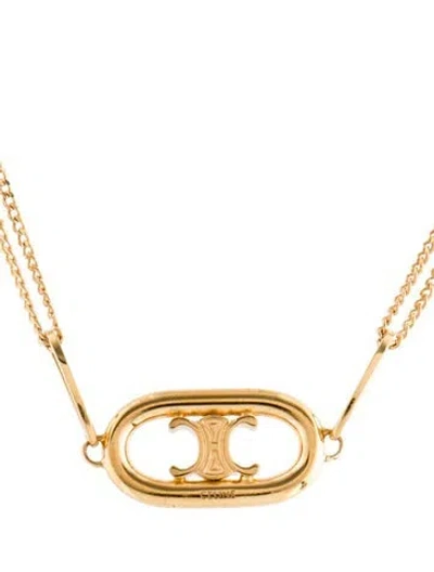 Pre-owned Celine Maillon Triomphe Necklace, 15.75" In Multi