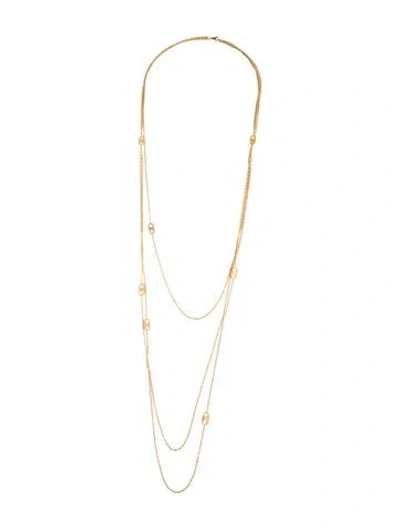 Pre-owned Celine Maillon Triomphe Sautoir Multistrand Necklace, 30" In Multicolor
