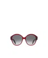 Celine Maillons Triomphe Round-frame Sunglasses In Red