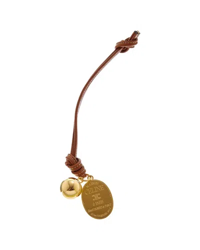 Celine Maison  Medallion Leather Charm In Brown