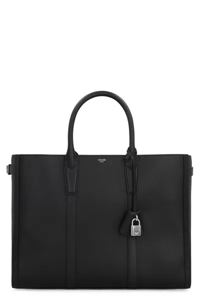 Celine Malaquais Tote Bag In Leather In Black