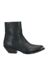 Celine Men Leon Zipped Boot With Metal Toe In Shiny Calfskin In Black