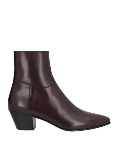 Celine Man Ankle Boots Dark Brown Size 8 Leather