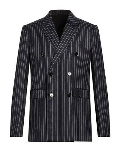 Celine Man Blazer Midnight Blue Size 40 Wool In Black