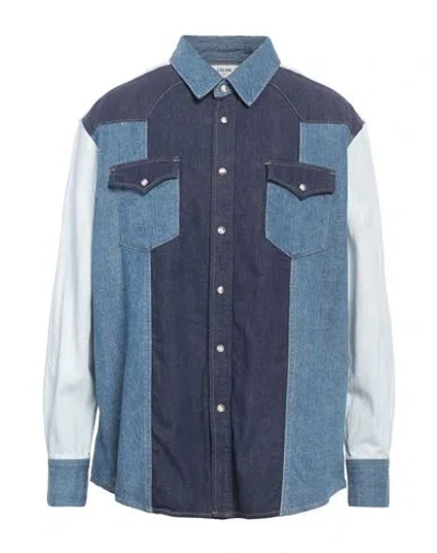 Celine Man Denim Shirt Blue Size L Cotton