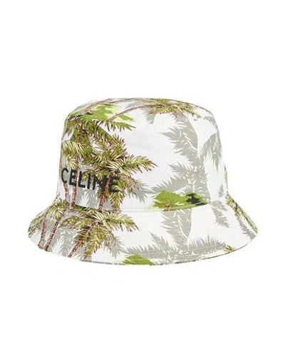 Celine Bucket Hat With Drawstring In Cotton Gabardine In Multicolor