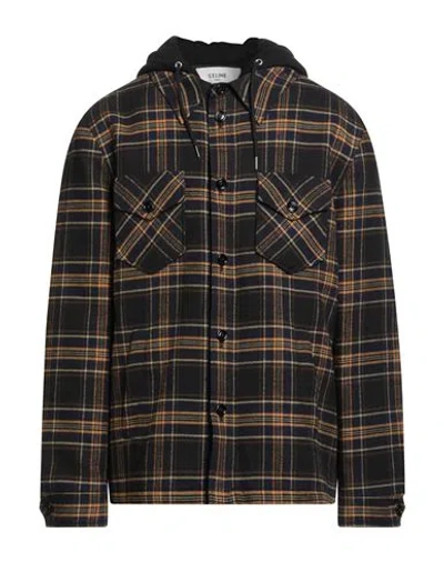 Celine Man Jacket Navy Size 40 Cotton In Brown
