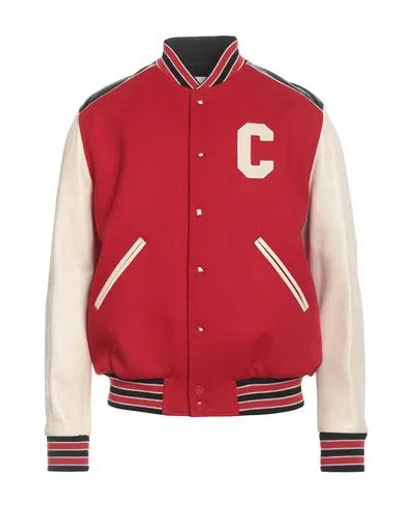 Celine Man Jacket Red Size 40 Wool, Polyamide, Lambskin